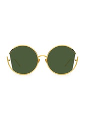 Linda Farrow 851 C4 Round Cut-Out Sunglasses