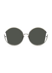 Linda Farrow 851 C5 Round Cut-Out Sunglasses