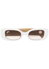 Linda Farrow eyelet-embellished oval-frame sunglasses