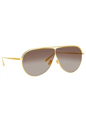Linda Farrow Hura Aviator Sunglasses In Gold