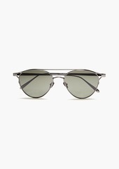 Linda Farrow - Aviator-style gunmetal-tone and titanium sunglasses - Metallic - OneSize