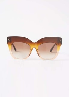 Linda Farrow - Dunaway Oversized Ombré Acetate Sunglasses - Womens - Brown