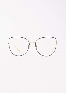 Linda Farrow - Eloise Oversized Cat-eye Titanium Glasses - Womens - Gold Black