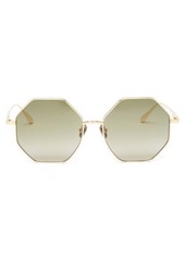 Linda Farrow - Lianas Octagonal 22kt Gold-plated Sunglasses - Womens - Gold