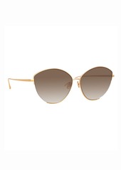 Linda Farrow Ella Cat-Eye 18K Rose Gold Sunglasses