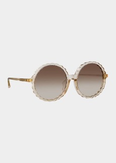 Linda Farrow Nova Round Acetate & Nylon Sunglasses