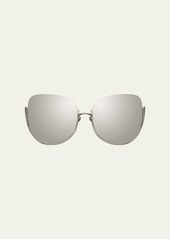 Linda Farrow Semi-Rimless Butterfly Sunglasses
