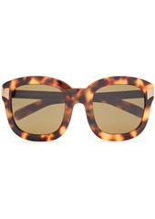 Linda Farrow Woman Square-frame Gold-tone And Tortoiseshell Acetate Sunglasses Light Brown