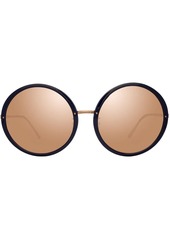Linda Farrow mirrored round-frame sunglasses