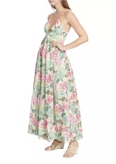 Line & Dot Floral Cotton Eyelet Maxi Dress