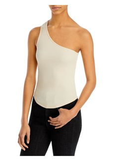 Line & Dot Mia Womens Ribbed Knit One Shoulder Tank Top