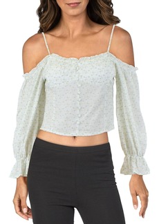 Line & Dot Nikki Womens Embroidered Off The Shoulder Pullover Top