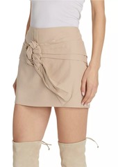 Line & Dot Rosalia Gathered Linen-Blend Miniskirt