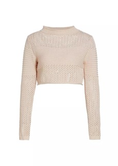 Line & Dot Ry Crochet Crop Sweater