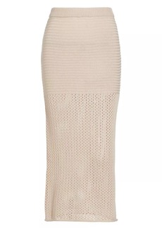 Line & Dot Ry Textured Knit Midi-Skirt