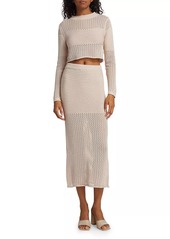 Line & Dot Ry Textured Knit Midi-Skirt