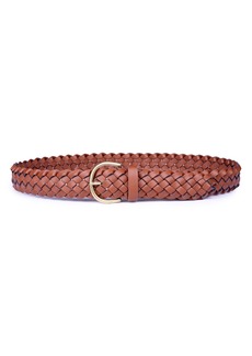 Linea Pelle Classic Braided Belt in Mid Brown at Nordstrom Rack