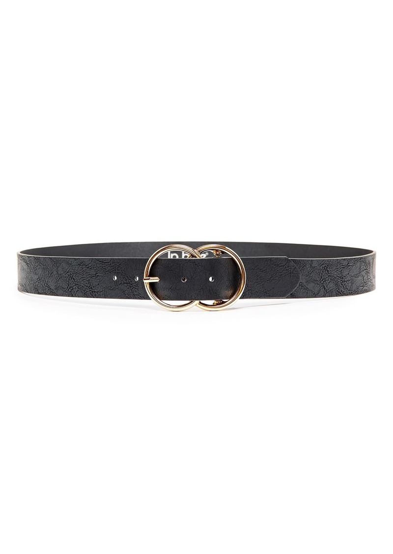 Linea Pelle Double O-Ring Faux Leather Belt in Black at Nordstrom Rack