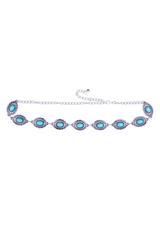 Linea Pelle Turquoise Chain Belt in Silver Turquoise at Nordstrom Rack