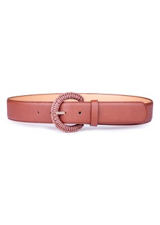 Linea Pelle Woven Buckle Faux Leather Belt in Whiskey at Nordstrom Rack
