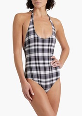 Lisa Marie Fernandez - Amber checked halterneck swimsuit - Black - 0