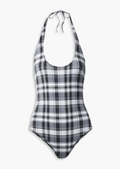 Lisa Marie Fernandez - Amber checked halterneck swimsuit - Black - 0