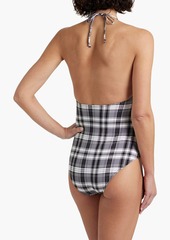 Lisa Marie Fernandez - Amber checked halterneck swimsuit - Black - 0