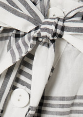 Lisa Marie Fernandez - Balloon checked cotton and linen-blend midi skirt - White - 0