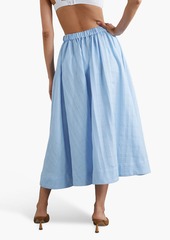 Lisa Marie Fernandez - Balloon checked cotton-jacquard midi skirt - Blue - 1