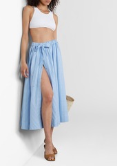 Lisa Marie Fernandez - Balloon checked cotton-jacquard midi skirt - Blue - 1