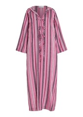 Lisa Marie Fernandez - Beach Striped Linen-Blend Maxi Cape Dress - Stripe - 1 - Moda Operandi