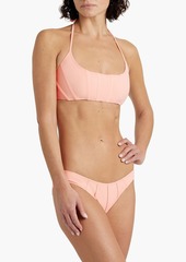 Lisa Marie Fernandez - Corset stretch-crepe halterneck bikini - Orange - 4