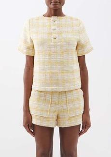 Lisa Marie Fernandez - Cotton-blend Tweed T-shirt - Womens - Yellow Multi