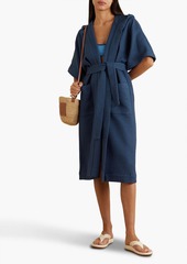 Lisa Marie Fernandez - Cotton-piqué hooded robe - Blue - 1