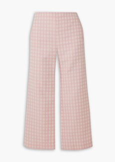 Lisa Marie Fernandez - Cropped checked cotton-blend bouclé-jacquard straight-leg pants - Pink - 0