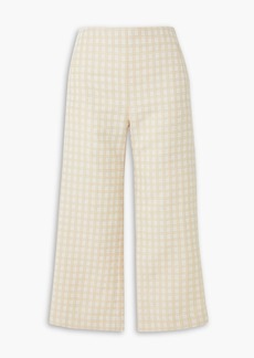 Lisa Marie Fernandez - Cropped checked cotton-blend bouclé-jacquard straight-leg pants - Yellow - 0