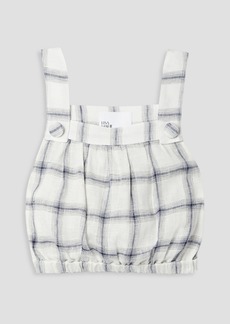 Lisa Marie Fernandez - Cropped checked linen top - White - 3