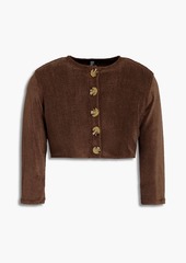 Lisa Marie Fernandez - Cropped cotton-blend terry top - Brown - 4