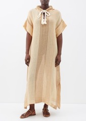Lisa Marie Fernandez - Hooded Linen-blend Gauze Hooded Kaftan - Womens - Brown Multi