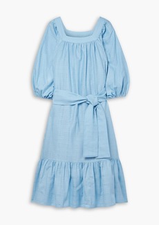Lisa Marie Fernandez - Laure linen-blend jacquard midi dress - Blue - 0