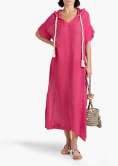 Lisa Marie Fernandez - Linen-blend gauze hooded kaftan - Pink - 1