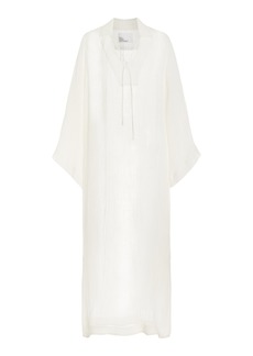 Lisa Marie Fernandez - Linen-Blend Gauze Tunic Caftan - White - M - Moda Operandi