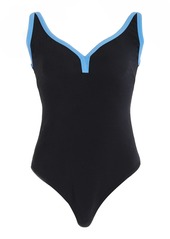 Lisa Marie Fernandez - Maria Contrast-Trim One-Piece Swimsuit - Black - XS - Moda Operandi