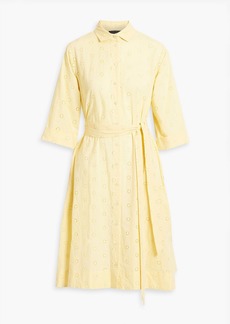 Lisa Marie Fernandez - Broderie anglaise cotton shirt dress - Yellow - 1