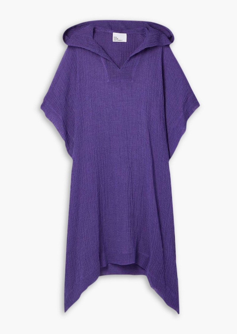 Lisa Marie Fernandez - Oversized crinkled linen-blend gauze poncho - Purple - XS/S