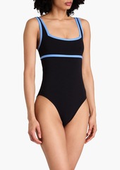 Lisa Marie Fernandez - Sailor stretch-crepe swimsuit - Black - 0