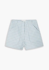 Lisa Marie Fernandez - Tennis checked cotton-blend bouclé-jacquard shorts - Blue - 2