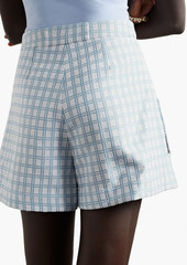 Lisa Marie Fernandez - Tennis checked cotton-blend bouclé-jacquard shorts - Blue - 2