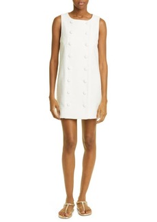 Lisa Marie Fernandez Double Breasted Textured Cotton Blend Minidress in White at Nordstrom