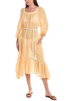 Lisa Marie Fernandez Laure Linen-Blend Midi Dress